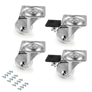 SLIP 3 ZWENKWIELEN MET MONTAGEPLAAT - set van 4 stuks