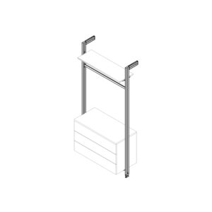 KIT E: BEVESTIGINGSSYSTEEM VOOR HOUTEN LEGGERS & KASTJE + 1 RAIL ZERO ZWART